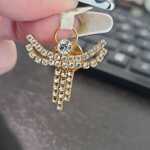 Elegant Gold and Silver Crystal Earrings